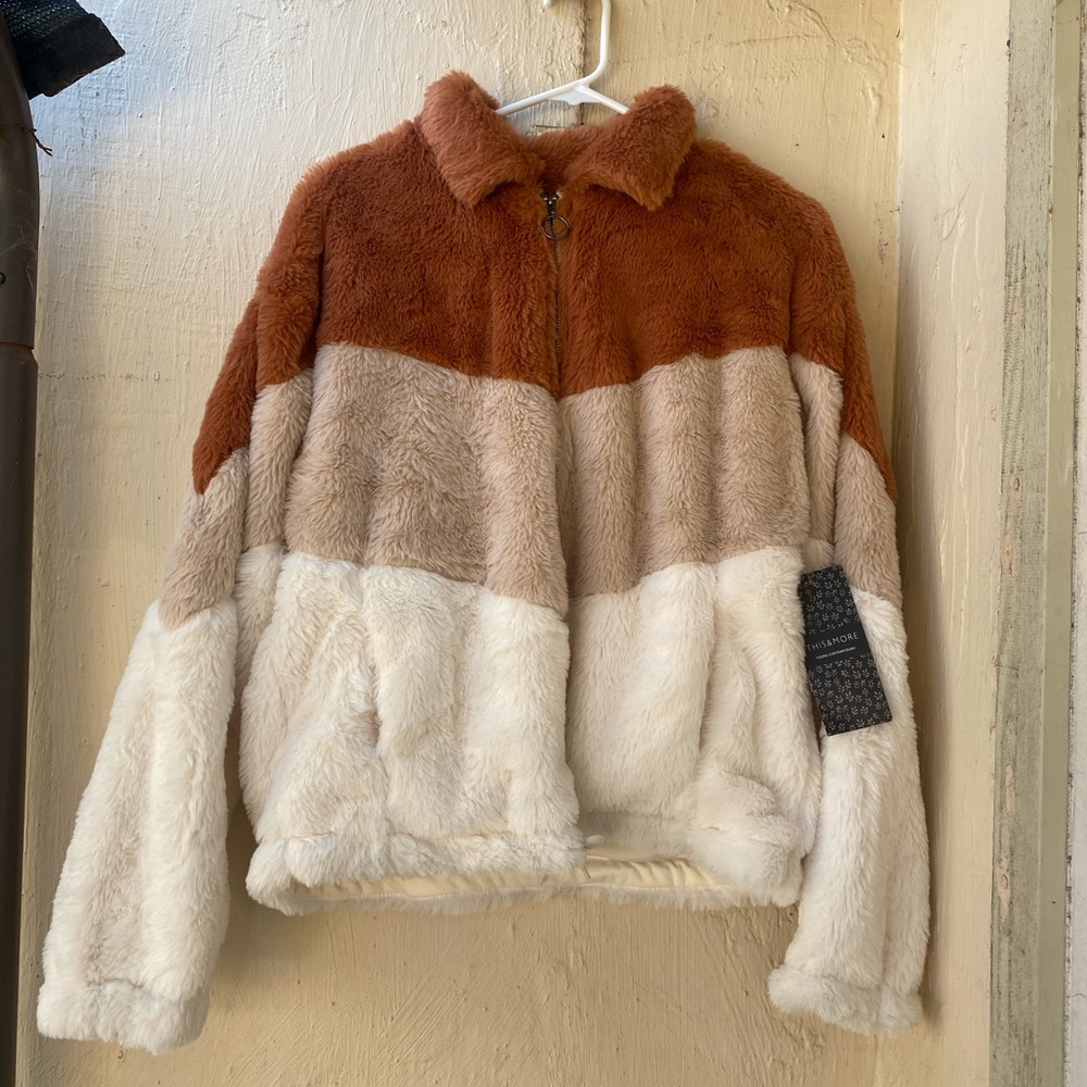 NWT faux fur jacket